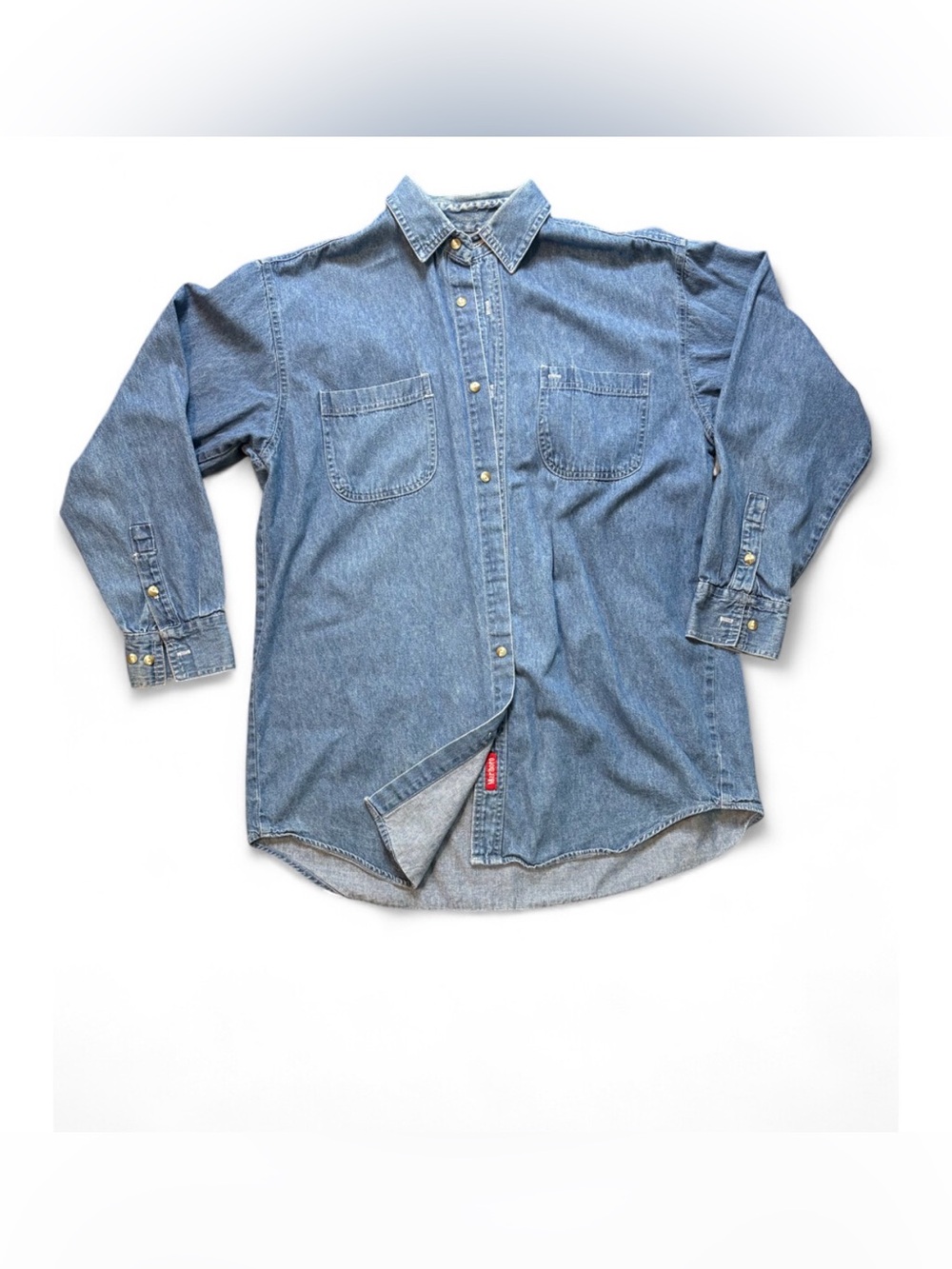 Vintage 90s Marlboro Country Store Denim Shirt Made in USA Adult Large L Red Tab - Picture 4 of 6